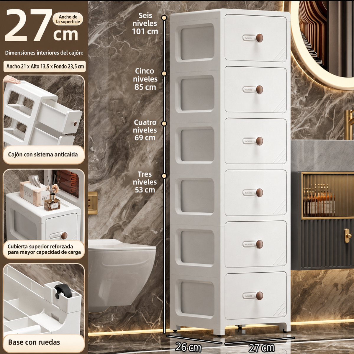 Mueble Organizador Multiuso con Cajones