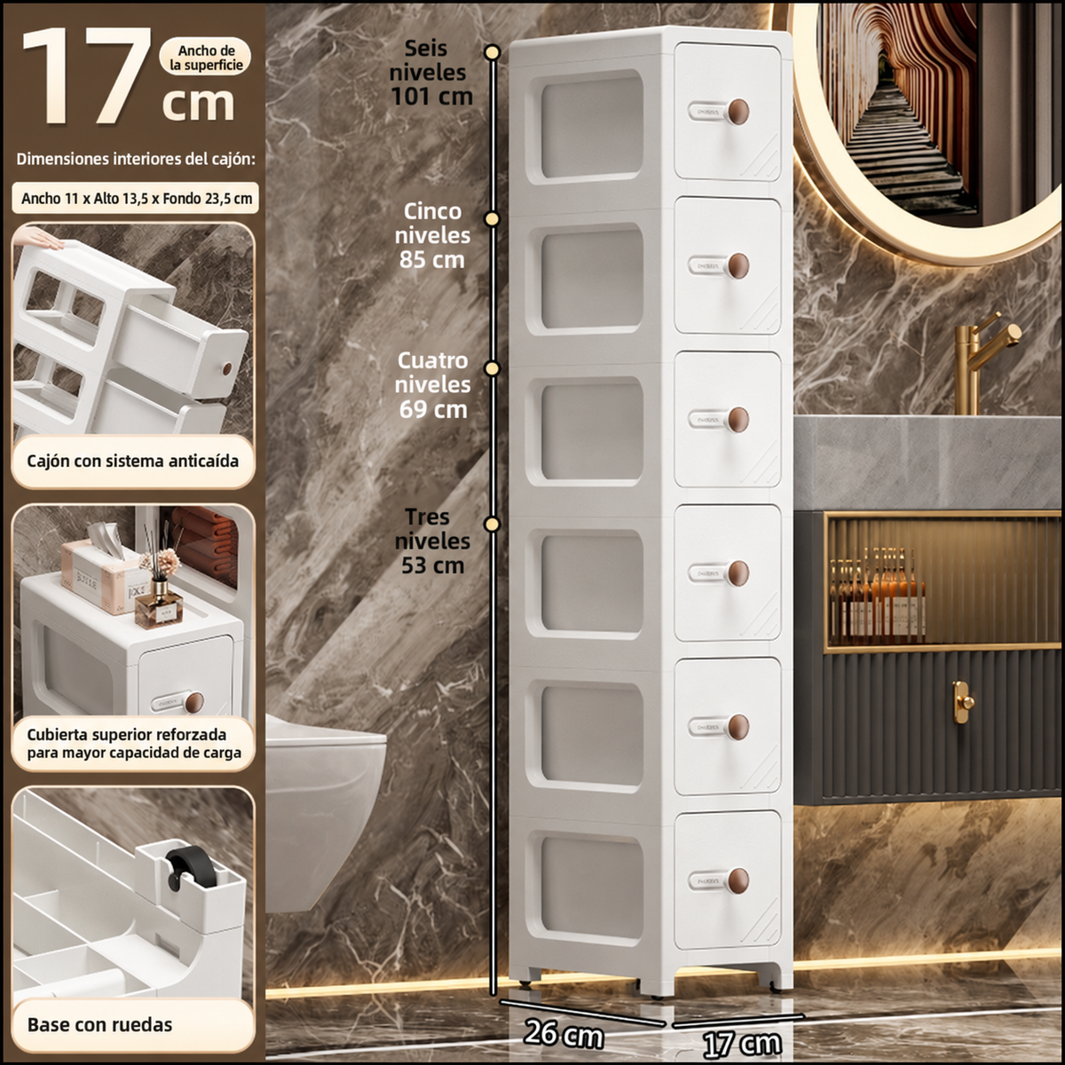Mueble Organizador Multiuso con Cajones