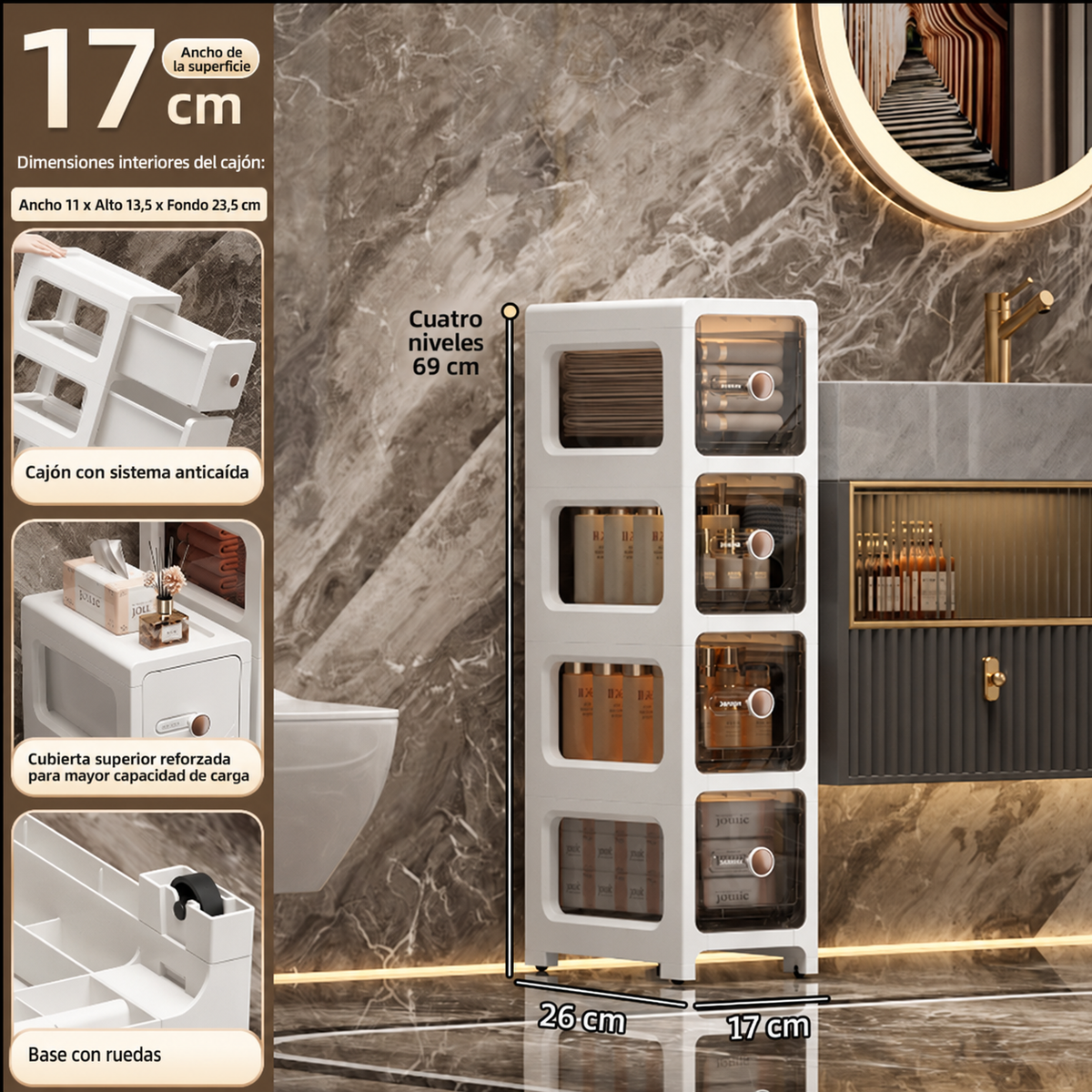 Mueble Organizador Multiuso con Cajones