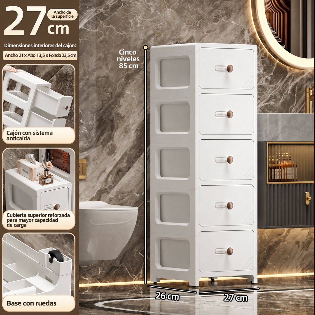 Mueble Organizador Multiuso con Cajones